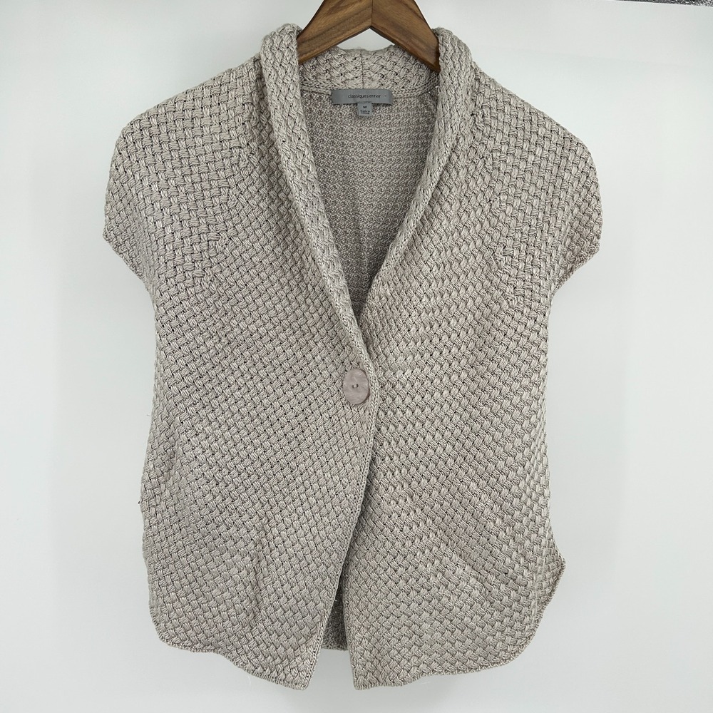 Old Money 100% Silk Cardigan Womens M Quiet Luxury Capsule Parisian Minimalist